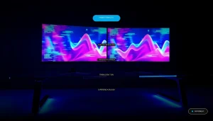 Guía para conseguir empleo en tecnología sin experiencia previa, mostrando un espacio de trabajo moderno y tecnológico.