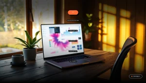 Guía para convertirse en diseñador de experiencia de usuario y trabajar de forma remota, con un escritorio moderno en casa.