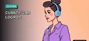 Ilustración vectorial plana de estilo premium que muestra a una trabajadora remota de tecnología, con un fondo de gradiente suave, representando la optimización del currículum profesional.