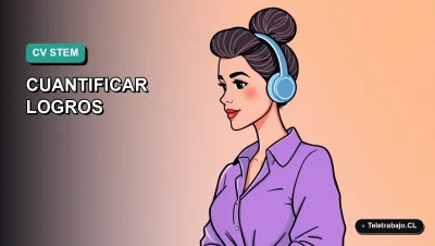 Ilustración vectorial plana de estilo premium que muestra a una trabajadora remota de tecnología, con un fondo de gradiente suave, representando la optimización del currículum profesional.