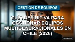 Guía para líderes sobre gestión de equipos multigeneracionales en Chile, diversidad generacional en el trabajo, oficina corporativa moderna