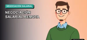 Ilustración vectorial plana de un trabajador remoto masculino en estilo moderno, preparando una negociación salarial en Chile.