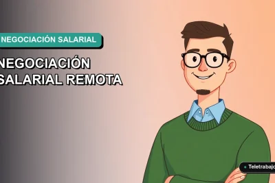 Ilustración vectorial plana de un trabajador remoto masculino en estilo moderno, preparando una negociación salarial en Chile.