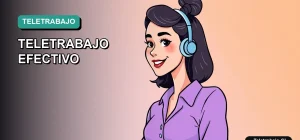 Ilustración vectorial plana de estilo premium de una mujer chilena trabajando desde casa, con fondo degradado suave.