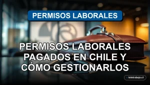Guía sobre permisos laborales pagados en Chile y gestión de recursos humanos en oficina moderna.