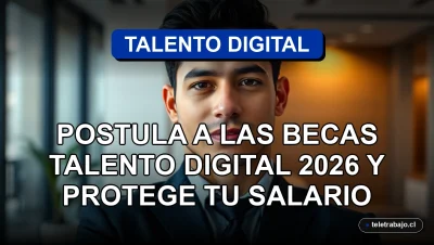 Un profesional latino sonriendo con confianza en una oficina moderna, representando las oportunidades de las Becas Talento Digital 2026.