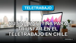 Guía definitiva para una rutina matutina exitosa en el teletrabajo en Chile, mostrando un escritorio moderno y organizado.