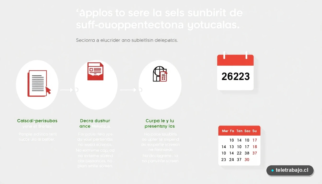 Infografía con los pasos y requisitos para solicitar el subsidio por cese de actividad para trabajadores autónomos en Chile 2026.