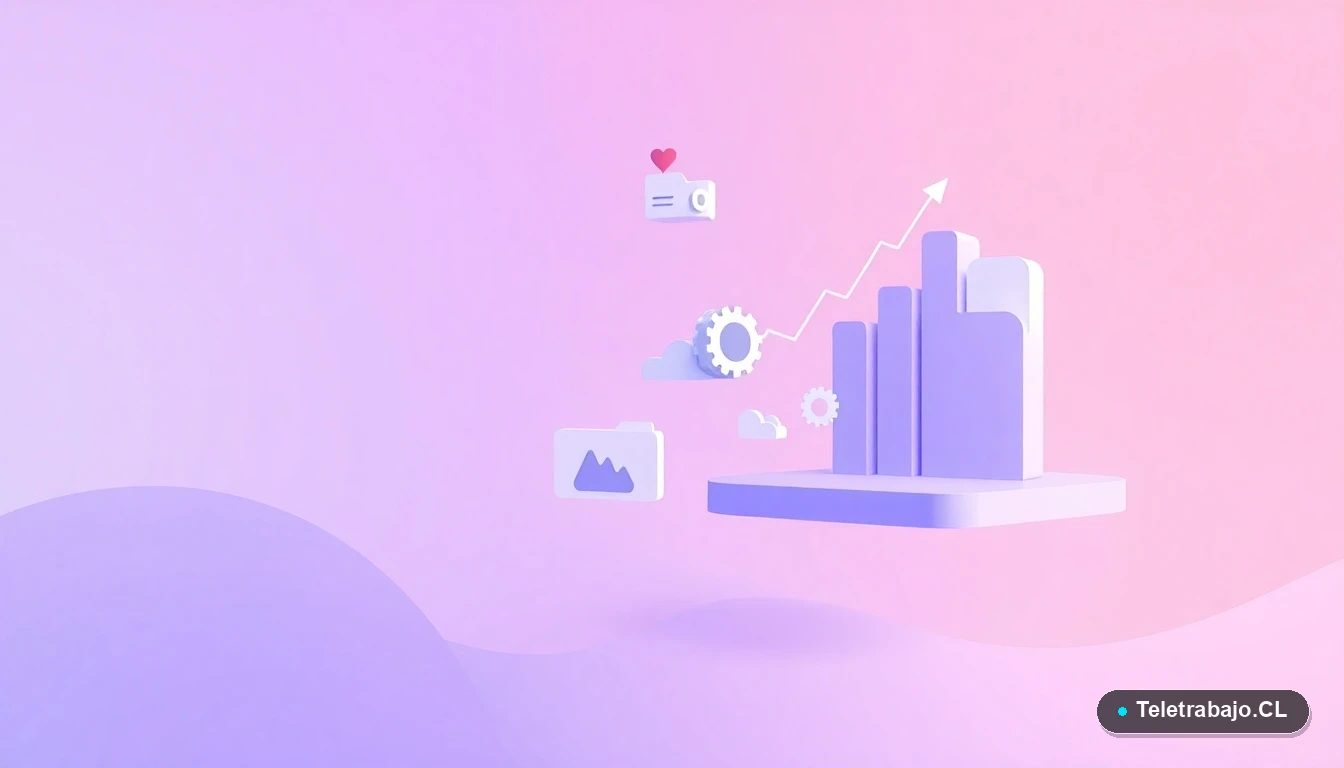 Composición abstracta de interfaz de usuario con gráficos flotantes y iconos de engranajes en estilo vectorial plano, sobre fondo degradado verde menta. Concepto de tecnología y desarrollo de habilidades.