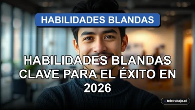 Fotografía editorial de un profesional hispano con expresión segura y amable, representando habilidades blandas clave en un entorno corporativo moderno y desenfocado.