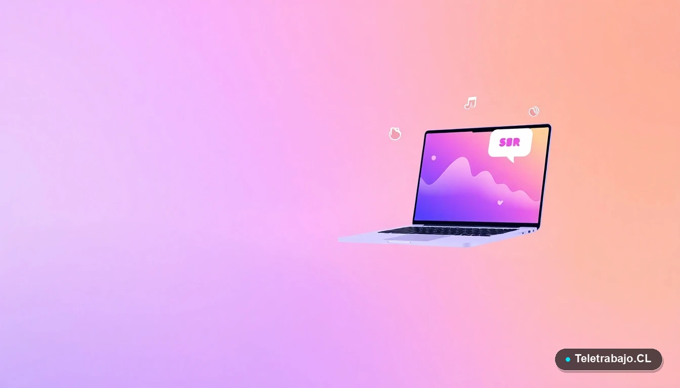 Interfaz de usuario abstracta con gráficos y elementos de tecnología de voz sobre fondo degradado lavanda, concepto de aprendizaje de idiomas con inteligencia artificial.