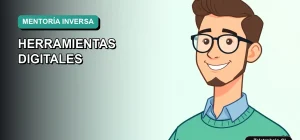Ilustración vectorial plana moderna de un trabajador remoto masculino en Chile, representando la mentoría inversa y la colaboración digital efectiva.