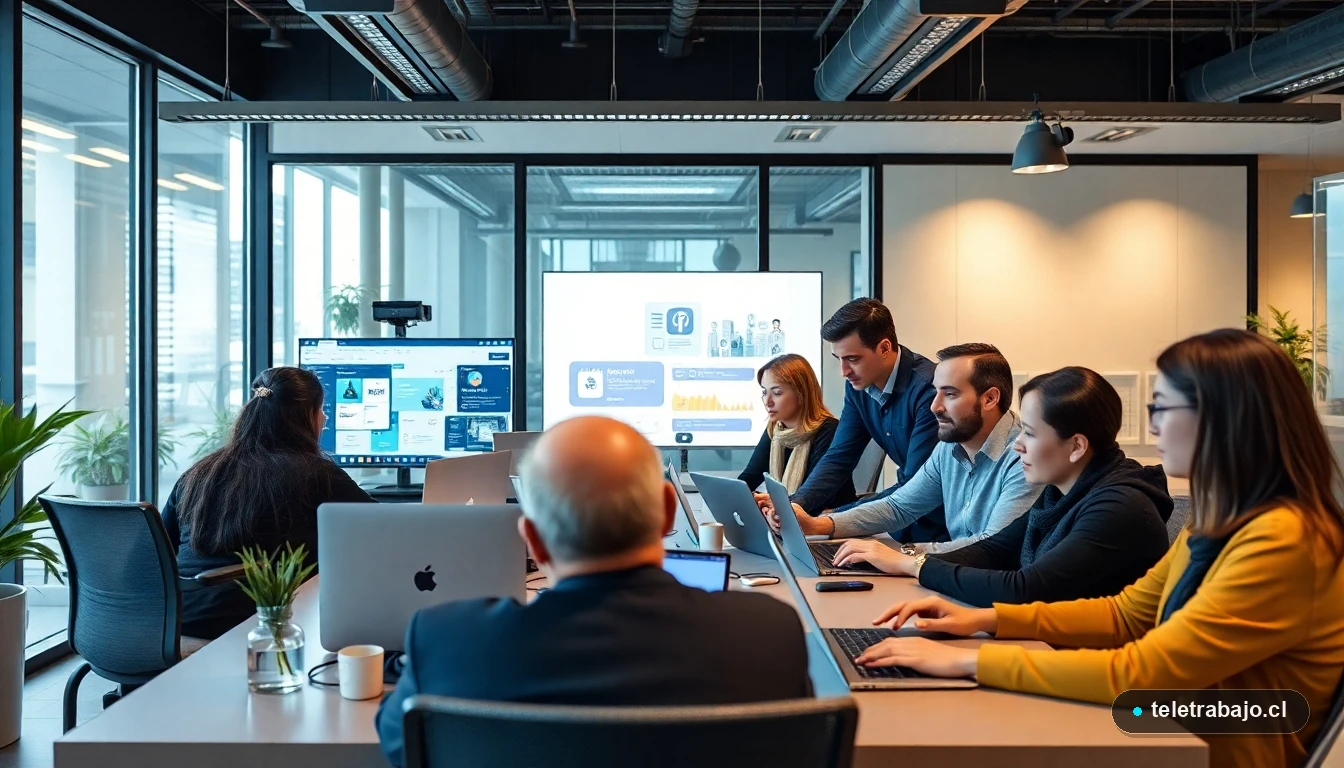 Equipo diverso en Chile usando IA y trabajo flexible para una inclusión laboral efectiva en 2026