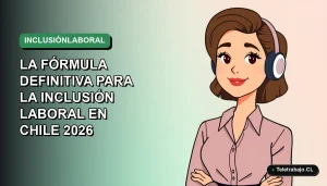 Ilustración vectorial plana de una mujer profesional trabajando de forma remota con IA, sobre un fondo degradado suave.