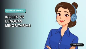 Ilustración vectorial plana de una trabajadora remota de estilo Corporate Memphis, con blusa azul y peinado moderno, sobre un fondo degradado suave de color aguamarina. La composición enfatiza el espacio negativo a la izquierda.