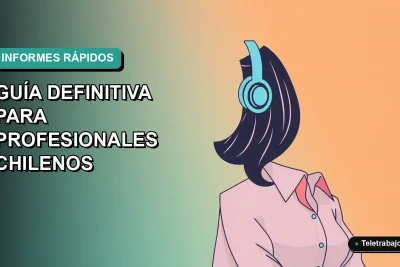 Profesional chilena creando informes rápidos en Excel 2026 en su oficina moderna, ilustración plana corporativa.