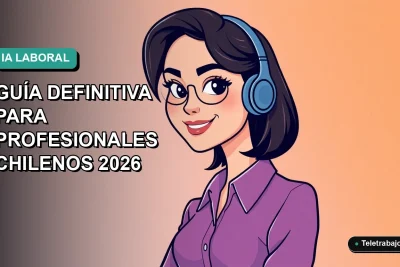 Ilustración plana de profesional chilena sonriente, estilo corporativo moderno, con fondo degradado azul verdoso. Concepto de inteligencia artificial en el entorno laboral.