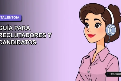 Ilustración plana vectorial de una mujer profesional chilena de recursos humanos interactuando con una interfaz de inteligencia artificial futurista, fondo degradado suave.