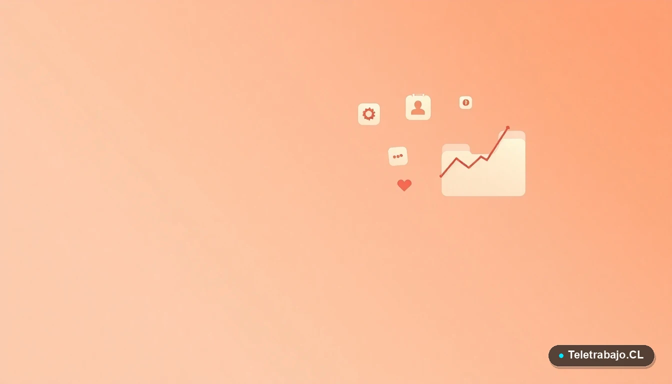 Elementos de interfaz de usuario abstractos y modernos, gráficos y engranajes flotantes, representando habilidades técnicas y de gestión para el empleo futuro.