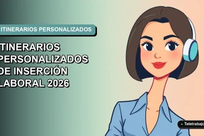 Ilustración plana corporativa de una mujer profesional con blusa azul y corte bob, sobre fondo degradado suave, representando el futuro del trabajo personalizado.