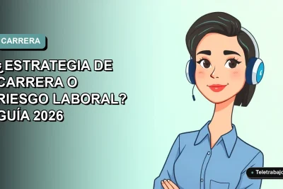 Ilustración vectorial plana estilo Corporate Memphis de una mujer profesional chilena con blusa azul y pelo corto, sobre fondo degradado suave azul verdoso. Espacio negativo a la izquierda.