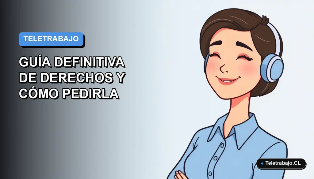Ilustración plana vectorial de una mujer profesional chilena sonriendo, con blusa azul y corte de pelo moderno, sobre un fondo degradado suave azul y gris. Representa el derecho a la jornada intensiva 2026.