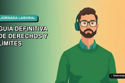 Ilustración vectorial plana de un trabajador masculino de tecnología con suéter verde, sobre un fondo degradado suave. Representa la guía definitiva sobre la jornada laboral irregular en Chile 2026.