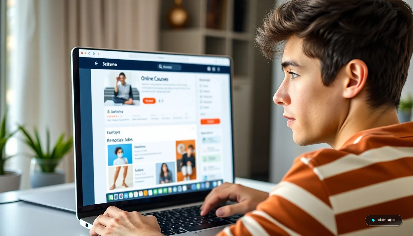 Joven en España explorando oportunidades de formación online y teletrabajo para salir de la situación nini