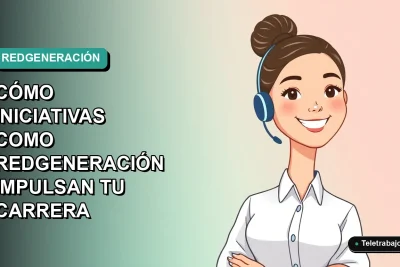 Ilustración plana corporativa de una joven profesional chilena sonriente, con camisa blanca y pelo recogido, sobre un fondo degradado suave de color verde azulado. Espacio negativo a la izquierda.