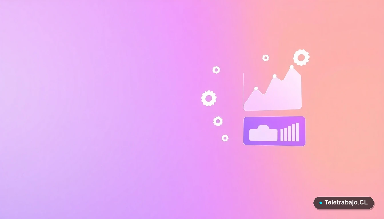 Composición abstracta de interfaz de usuario con gráficos, engranajes y carpetas flotantes en estilo vectorial plano, sobre fondo degradado lavanda, para artículo sobre cálculos de pensión.