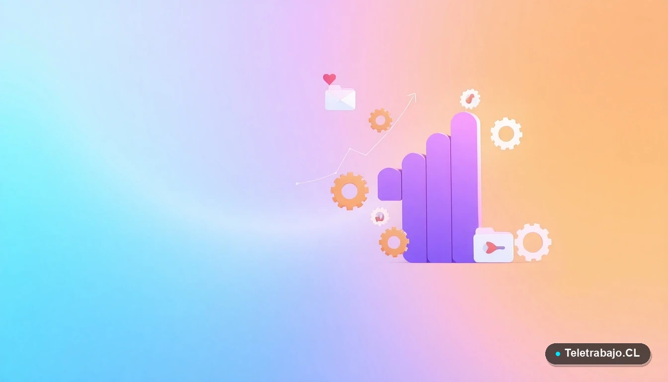 Composición abstracta de interfaz de usuario con gráficos y engranajes flotantes, sobre fondo degradado azul verdoso, concepto de planificación y tecnología para la jubilación.