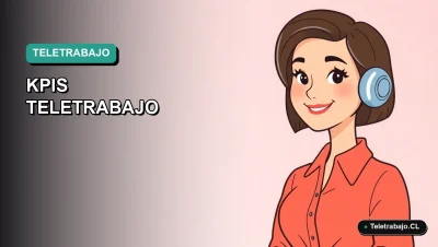 Ilustración vectorial plana de estilo Corporate Memphis de una mujer profesional trabajando remotamente en Chile, con fondo degradado verde azulado.