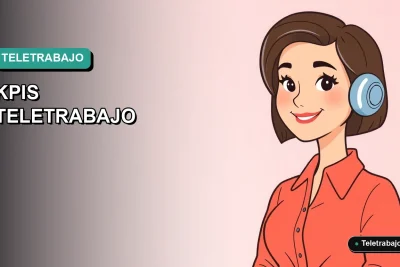 Ilustración vectorial plana de estilo Corporate Memphis de una mujer profesional trabajando remotamente en Chile, con fondo degradado verde azulado.