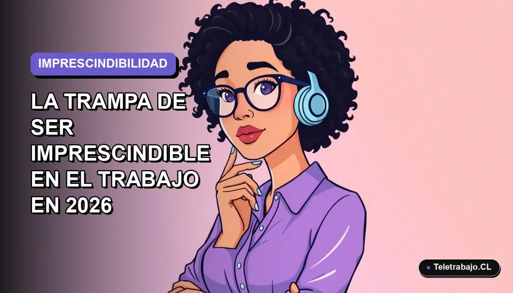Ilustración plana corporativa de una mujer profesional de teletrabajo con expresión pensativa, sobre fondo degradado lavanda suave, concepto de carga laboral excesiva.