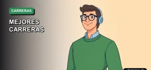 Ilustración vectorial plana de un profesional chileno en estilo moderno, representando las mejores carreras para estudiar en 2026.