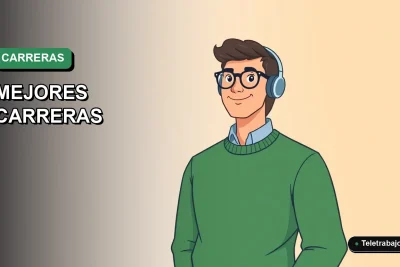 Ilustración vectorial plana de un profesional chileno en estilo moderno, representando las mejores carreras para estudiar en 2026.