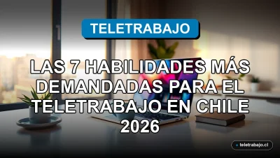 Habilidades digitales clave para el teletrabajo en Chile 2026 en un escritorio moderno.