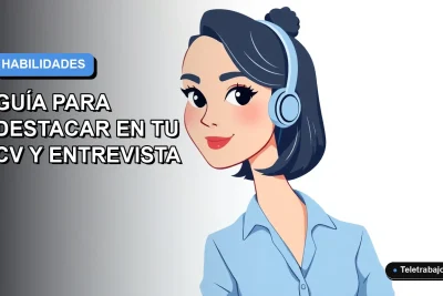 Ilustración vectorial plana de una mujer profesional chilena con blusa azul y peinado moderno, sobre fondo degradado azul y blanco, representando las habilidades laborales del futuro.