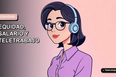 Ilustración vectorial plana de una mujer chilena trabajando en remoto, con fondo degradado vacío, representando las mejores empresas para mujeres en Chile 2026.