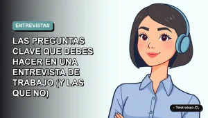 Ilustración plana corporativa de una mujer profesional de teletrabajo, con blusa azul y corte bob, posicionada al borde derecho sobre un fondo degradado suave de color verde menta. Espacio negativo amplio a la izquierda.