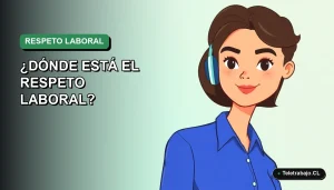 Ilustración plana vectorial de una mujer profesional chilena con blusa azul, estilo Corporativo Memphis, sobre fondo degradado verde suave. Espacio negativo a la izquierda.