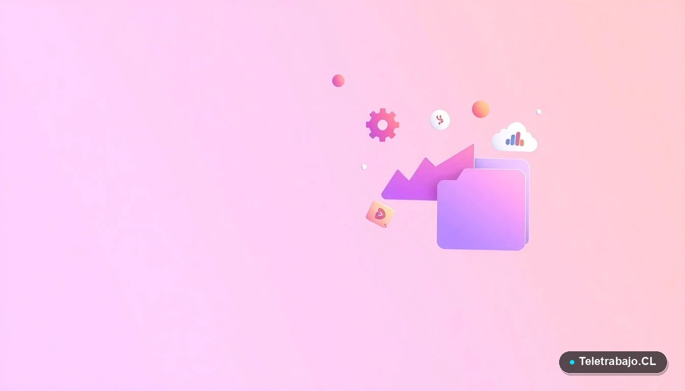 Composición abstracta de interfaz de usuario tecnológica con gráficos y engranajes flotantes, ilustración plana vectorial con fondo de gradiente lavanda.