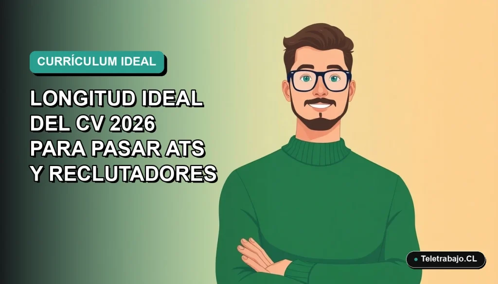 Ilustración plana de un trabajador remoto masculino junto a un gráfico de barras, sobre fondo degradado azul verdoso.