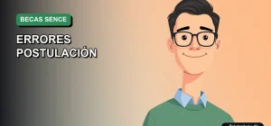Ilustración vectorial plana de estilo premium que muestra un trabajador masculino de teletrabajo, con fondo degradado suave, representando la postulación a becas SENCE.
