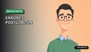 Ilustración vectorial plana de estilo premium que muestra un trabajador masculino de teletrabajo, con fondo degradado suave, representando la postulación a becas SENCE.
