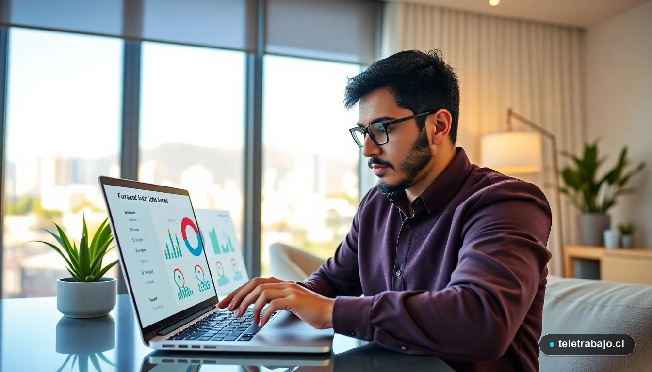 Profesional chileno analizando los empleos mejor pagados del futuro desde su oficina en casa