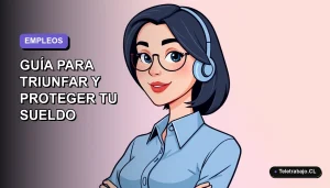 Ilustración plana corporativa de una mujer profesional chilena con blusa azul y corte bob, sobre fondo degradado lavanda, representando los empleos mejor pagados en Chile.