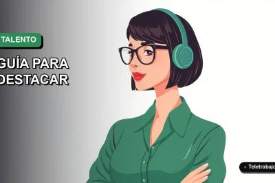 Ilustración plana vectorial de una mujer profesional chilena con blusa verde, representando los perfiles laborales más demandados para el verano 2026, sobre fondo degradado suave.