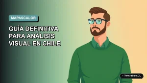 Ilustración plana corporativa de un trabajador remoto chileno analizando un mapa de calor en Excel 2026, con fondo degradado suave.
