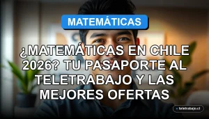 Un profesional latino sonriendo con confianza en una oficina moderna, representando las oportunidades laborales en matemáticas y teletrabajo en Chile para 2026.